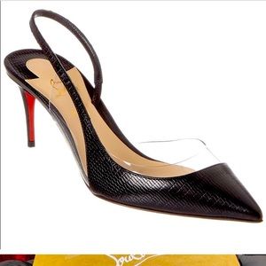 New Size 37 Christian Louboutin Optisexy Black Slingback Pumps